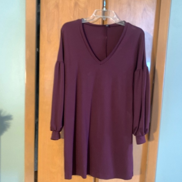 Express Long Sleeve Dress - Maroon - Small - Picture 1 of 3
